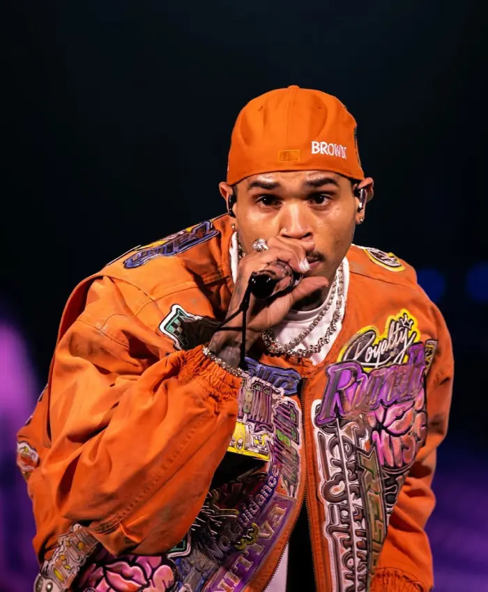 Buy Chris Brown R&B Tour Orange Jacket