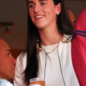 Caitlin Clark Chiefs vs Chargers Game 2026 White Jacket