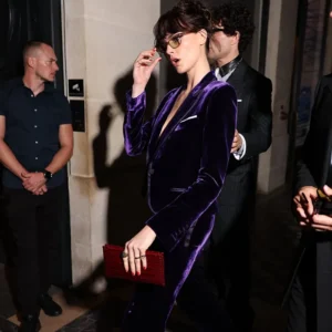 Cara Delevingne Velvet Suit