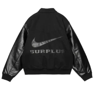 Carhartt x Nike x Surplus Black Wool & Leather Jacket