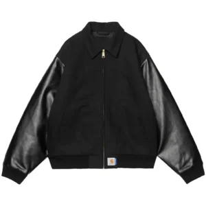 Carhartt x Nike x Surplus Black Wool & Leather Jacket