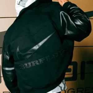 Carhartt x Nike x Surplus Black Wool & Leather Jacket