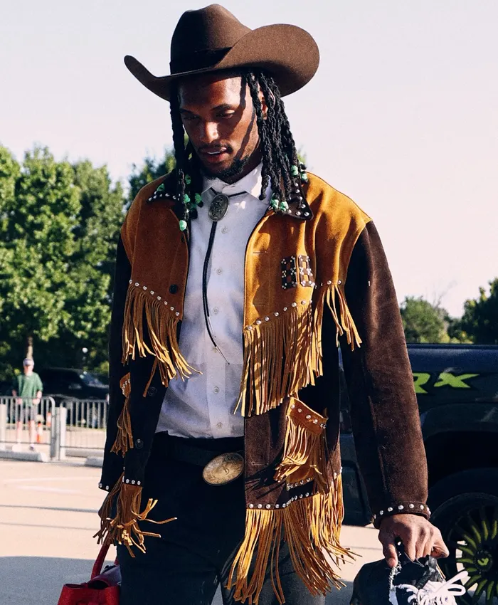 Ceedee Lamb Custom Nike x Bode Suede Fringe Jacket