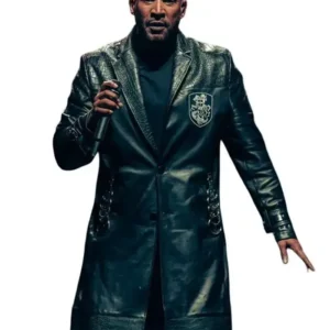 Celebrity Inspired Black Leather Coat