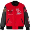 Chicago Bulls x OVO Raglan Full-Snap Varsity Jacket