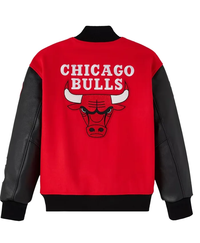 Chicago Bulls x OVO Raglan Full-Snap Varsity Jacket
