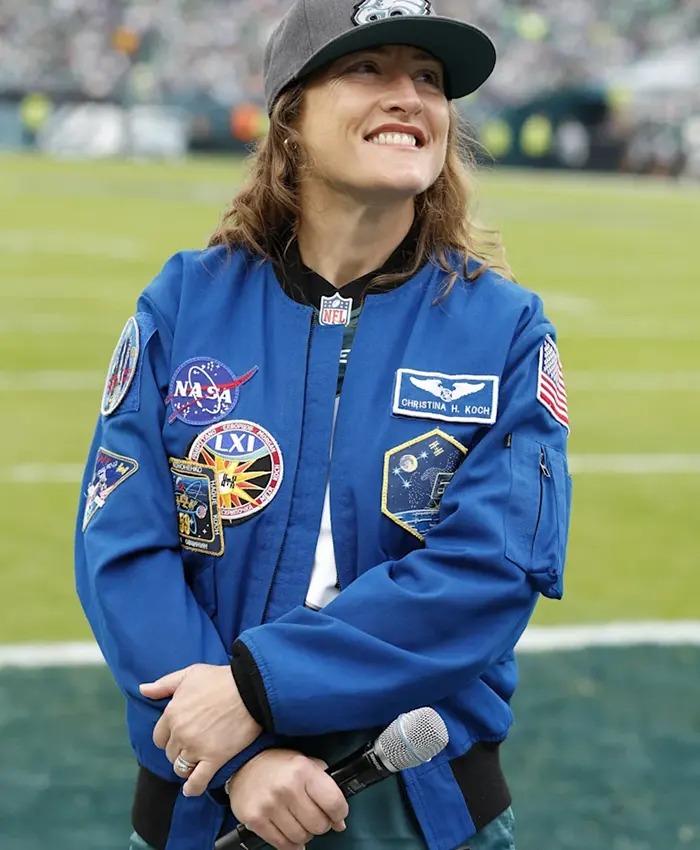 Christina Koch NASA Eagles Blue Flight Jacket