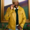 Culturecon Scott Evans Yellow Biker Leather Jacket