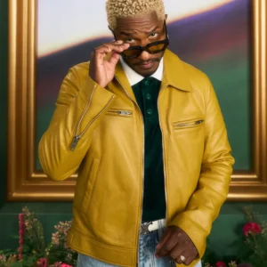 Culturecon Scott Evans Yellow Biker Leather Jacket