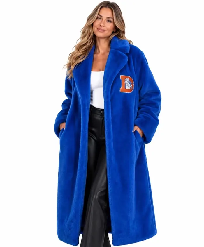 Denver Broncos FABGATING by Cuce Royal Blue Fur Coat