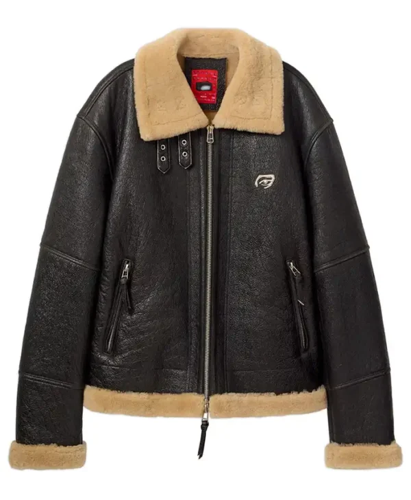 Distressed Black Winter Jacket