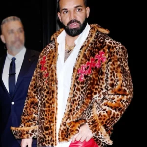 Drake 40th birthday celebrations Cheetah Print Jacket