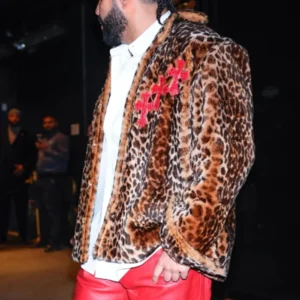 Drake 40th birthday celebrations Cheetah Print Jacket for sale