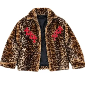 Drake Custom Cheetah-Print Chrome Hearts Faux Fur Jacket