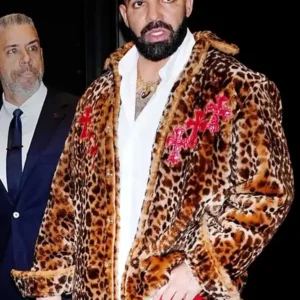 Drake Custom Cheetah-Print Chrome Hearts Faux Fur Jacket