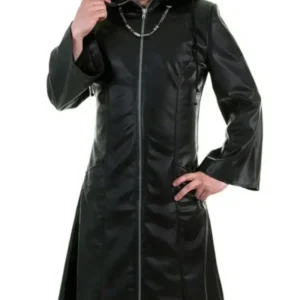 Enigma Hooded Leather Coat