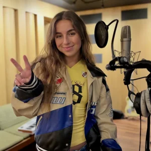 Énola Bédard Paris Studio Racing Varsity Jacket For Sale