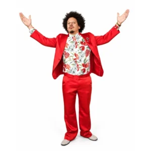 Eric Andre Street Fighter Premiere Red Satin Suit