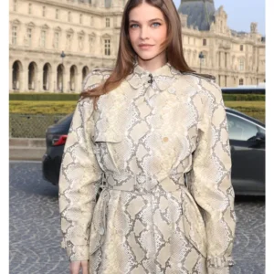 Fashion Week 2026 Barbara Palvin Python Printed Coat