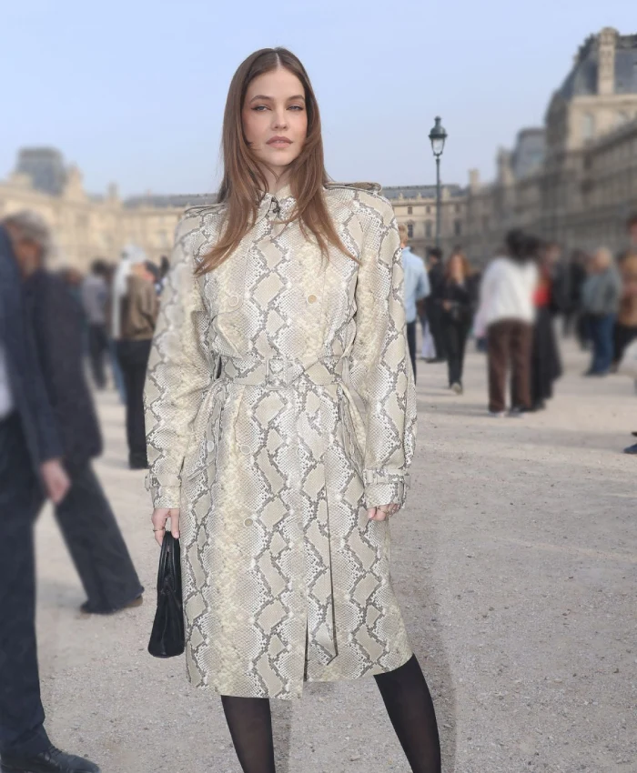 Fashion Week 2026 Barbara Palvin Python Printed Coat For Sale