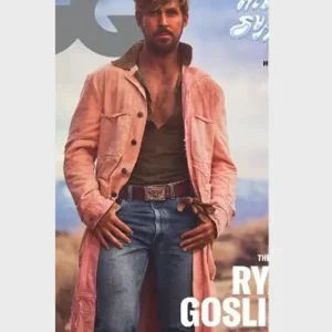 GQ Magazine Cover Ryan Gosling Pink Coat