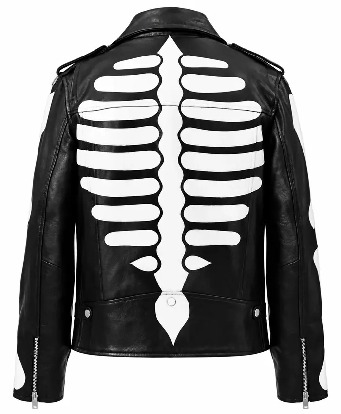 Get Axl Ros Skeleton Black Biker Jacket