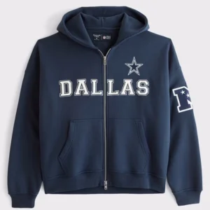 Get Dallas Cowboys Abercrombie & Fitch Navy Zip Hoodie