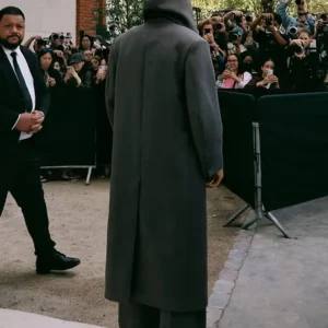 Get Hugo Ekitiké Balenciaga SS27 Grey Wool Hood Coat