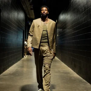 Get Jaren Jackson Jr. Pre-Game Collarless Green Jacket