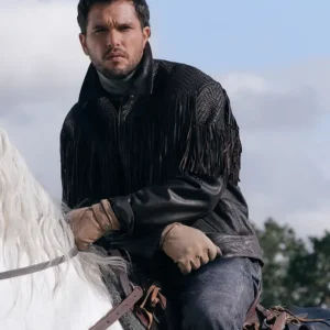 Get Kith Kit Harington Winter 2026 Fringe Black Jacket