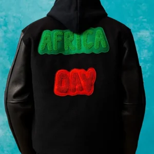 Get Labrum London Africa Day Black Bomber Varsity Jacket