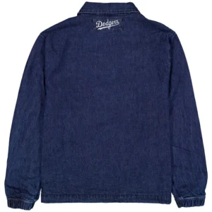 Get Los Angeles Dodgers Blue Denim Coaches Jacket