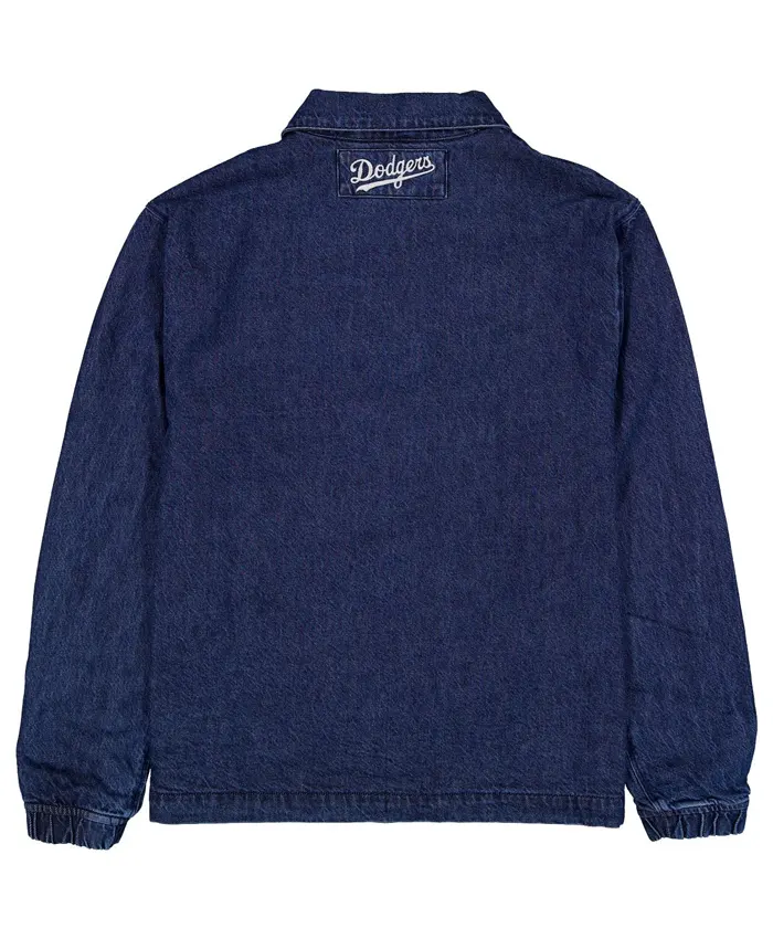 Get Los Angeles Dodgers Blue Denim Coaches Jacket