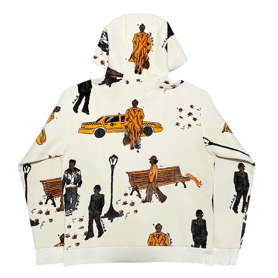 Get Louis Vuitton Virgil Abloh Walkers White Printed Hoodie