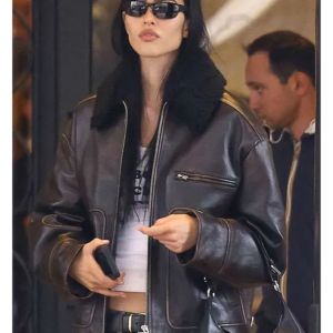 Get Milan Fashion Week Amelia Gray Hamlin Leather Jacket