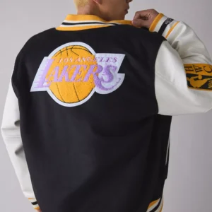Get Mitchell & Ness NBA Los Angeles Lakers Day Off Varsity Jacket