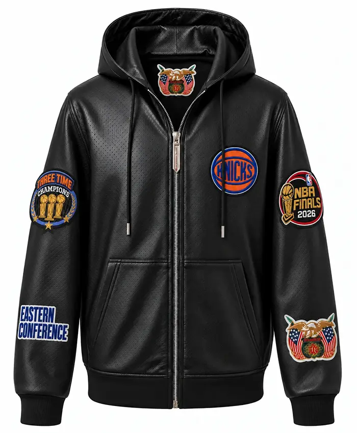 Get NY Knicks Championship 2026 Zip-Up Leather Hoodie