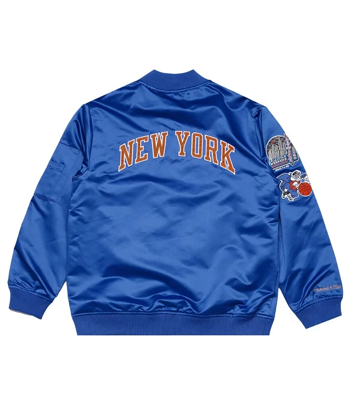 Get New York Knicks Lightweight Satin Bomber Jacket
