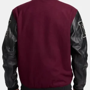 Get Nike Destroyer Maroon Wool Varsity Bomber Jacket