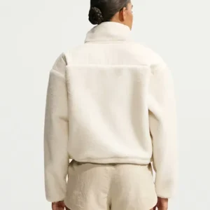 Get Nike x SKIMS White Sherpa Women’s Cropped Jacket