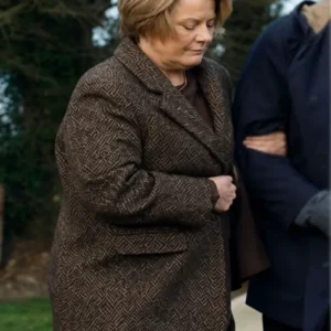 Get Onwards and Sideways Monica Dolan Brown Coat