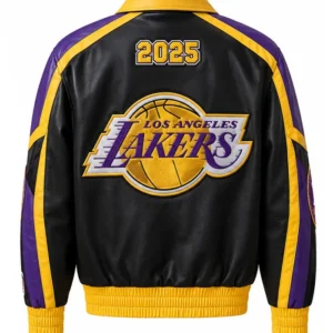 Get R&B Tour Usher Jeff Hamilton Lakers Leather Varsity Jacket