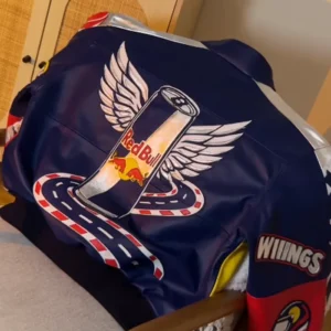 Get Red Bull Racing Navy Leather Bomber Jacket