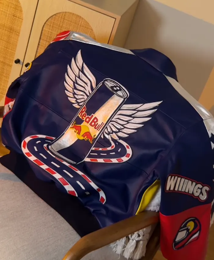 Get Red Bull Racing Navy Leather Bomber Jacket