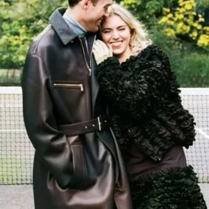 Get Rivals S02 Rupert Campbell Black Leather Trench Coat