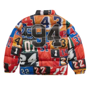 Get Supreme Mesh Jersey Multicolor Puffer Jacket