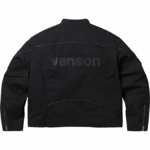 Get Supreme Vanson Leathers Cordura Black Cotton Jacket