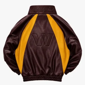 Get Washington Commanders Burgundy Leather Kru Track Jacket