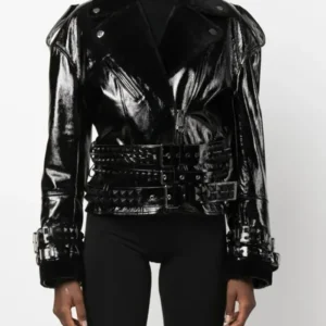 Glossy Leather Winter Jacket