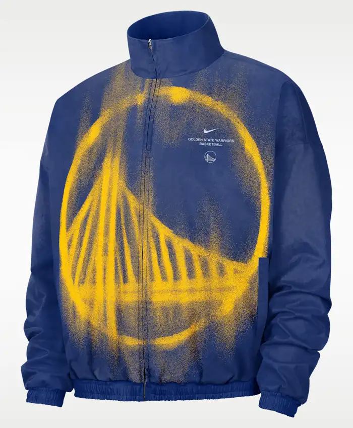 Golden State Warriors Nike Blue Woven Basketball Jacket